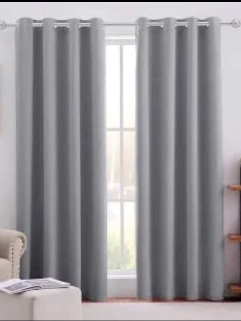 Gray Blackout Grommet Curtain Panel - Modern Home Accent